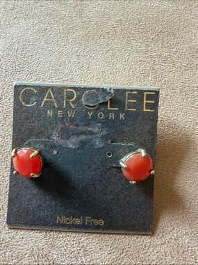 Carolee Bold Red Stud Earrings